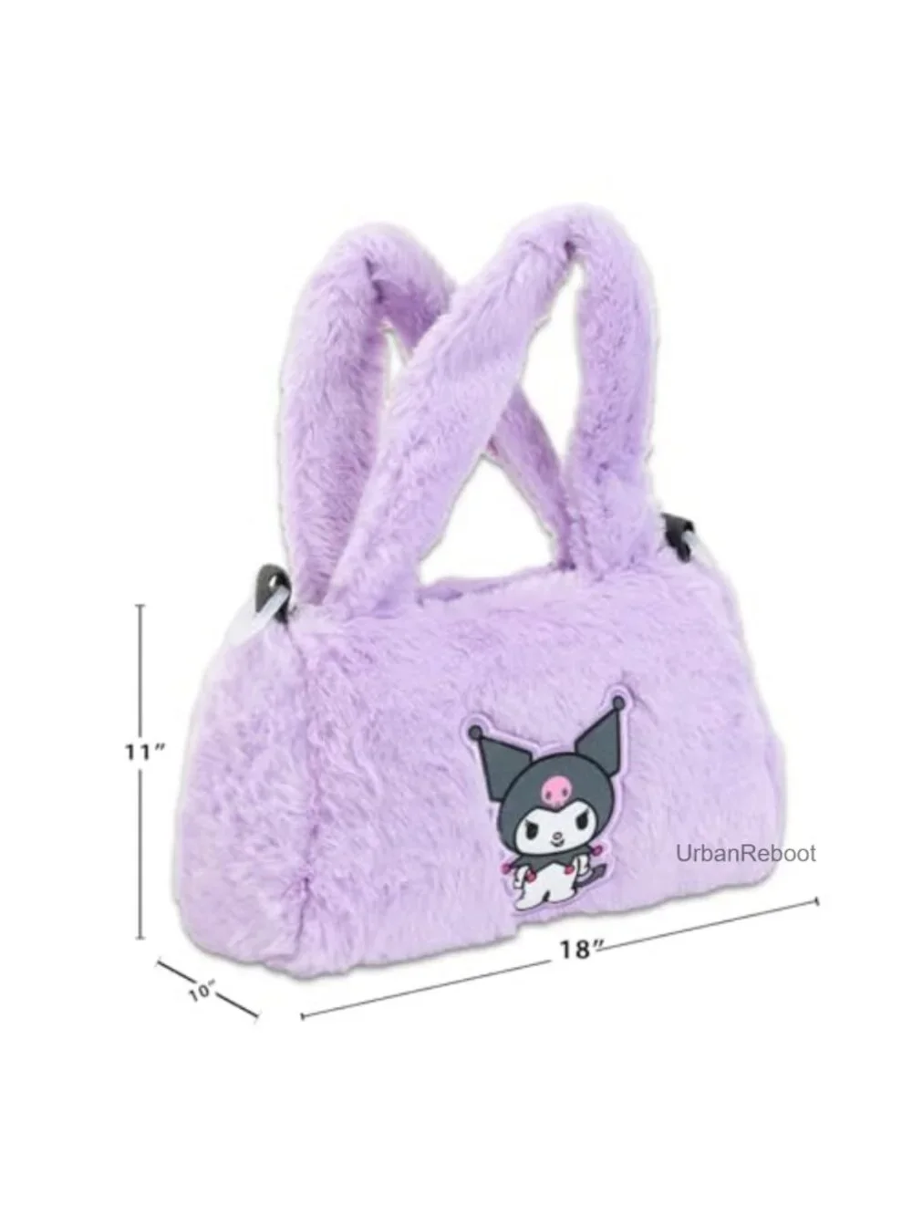 Kuromi Plush Purse for Girls Set Fuzzy Shoulder Bag Stickers Water Bottle